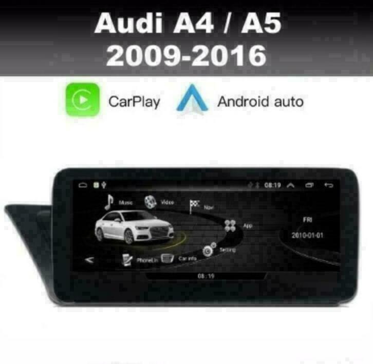 Audi A4 A5 10,25 inch android 10 wifi dab+ navigatie carplay, Auto diversen, Autoradio's, Nieuw, Ophalen of Verzenden