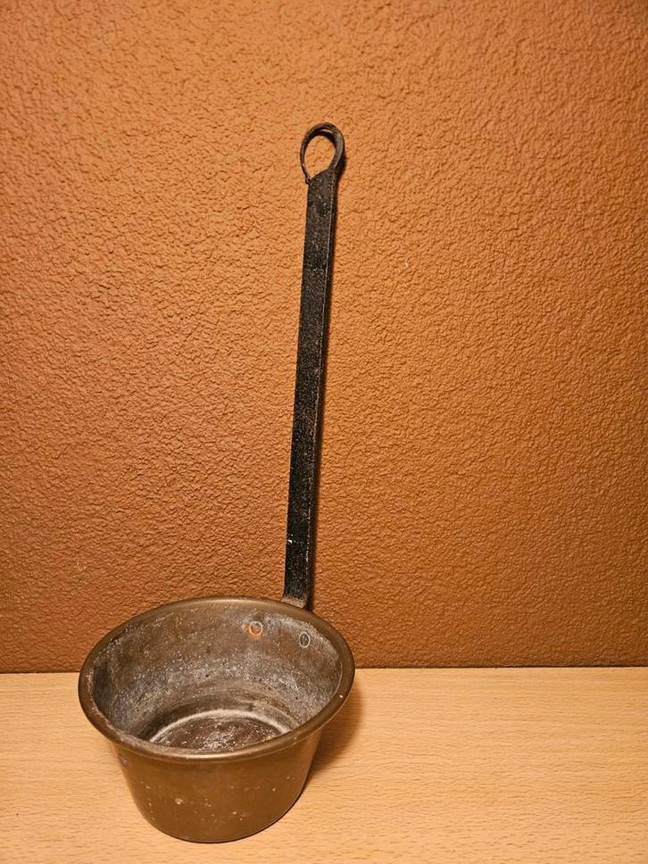 Antieke IJzeren & Messing Lepel/Pollepel - Open Vuur Koken, Antiek en Kunst, Antiek | Keukenbenodigdheden, Ophalen of Verzenden