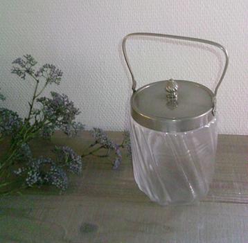 Antieke koekjes pot van Fries draadglas met beugel beschikbaar voor biedingen