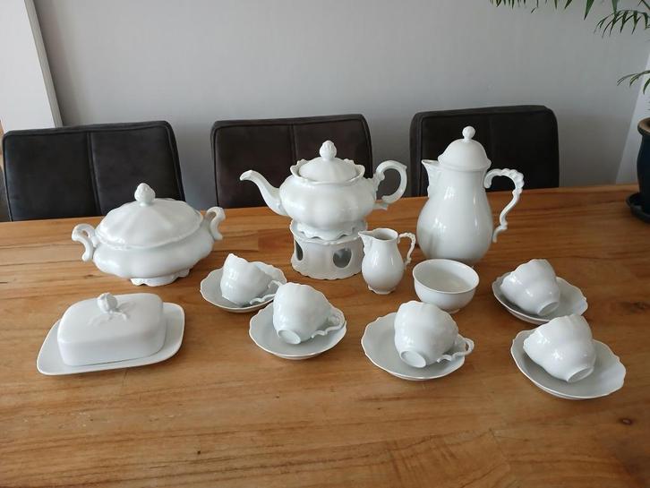 wit brocant theeservies met extra s, Antiek en Kunst, Curiosa en Brocante, Ophalen