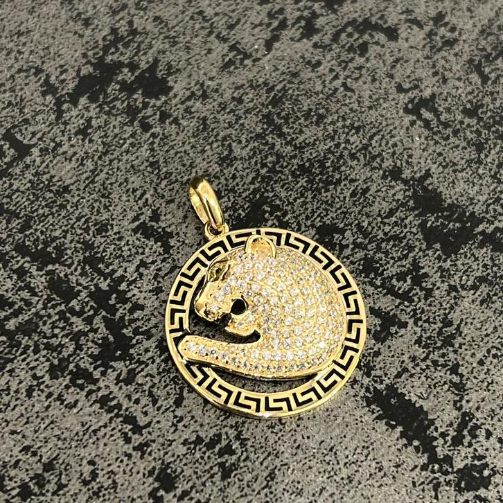 14 karaat gouden hanger panter model nieuw, Sieraden, Tassen en Uiterlijk, Kettinghangers, Zo goed als nieuw, Goud, Kruis of Symbool