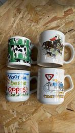 4 leuke bekers, oppas, chauffeur, rijbewijs, koe, paard, Ophalen, Zo goed als nieuw, Overige stijlen, Kop(pen) en/of Schotel(s)