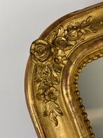 Spiegel Frans antiek verguld goud, Antiek en Kunst, Minder dan 100 cm, Ophalen of Verzenden, Ovaal