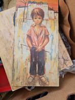 Vintage Schilderij - Jongen met Boog, Ophalen of Verzenden