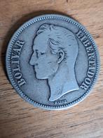 Venezuela 5 Bolivar 1924, Ophalen of Verzenden, Zuid-Amerika, Losse munt, Zilver