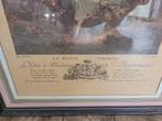 Vintage lijst met glas en Franse prent, Antiek en Kunst, Ophalen of Verzenden