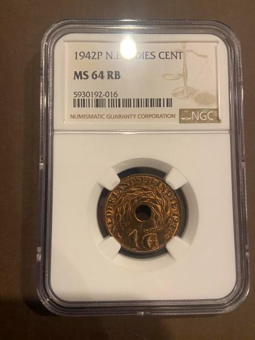 Ngc ned indie 1 cent in ms 64 rb, Postzegels en Munten, Munten | Nederland, Losse munt, 1 cent, Koningin Wilhelmina, Ophalen of Verzenden