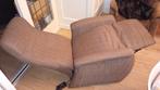 Hjort Knudsen. Stoffen lichtbruin relaxfauteuil elektrisch., Ophalen of Verzenden, Zo goed als nieuw, Eenpersoons, Minder dan 150 cm