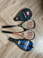 Squash rackets - Wilson + hoezen, Sport en Fitness, Squash, Ophalen of Verzenden, Zo goed als nieuw, Racket, Met hoes