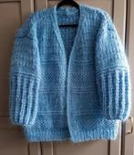 Nieuw handgemaakt halflang mohair vest, een maat, Blauw, Maat 46/48 (XL) of groter, Ophalen of Verzenden, Zo goed als nieuw