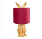 Gouden Konijn Lamp met Rode Kap - Nieuw!, Stof, Nieuw, Ophalen of Verzenden, Elegant