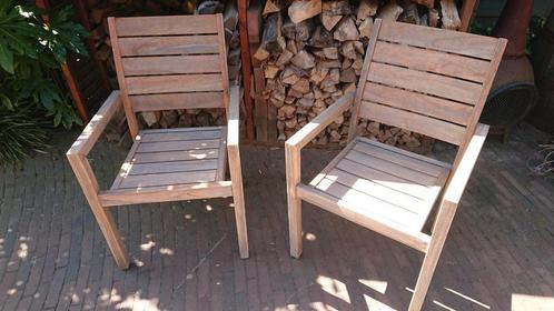 2st Tuinstoelen Rough, Tuin en Terras, Tuinstoelen, Zo goed als nieuw, Hout, Stapelbaar, Ophalen