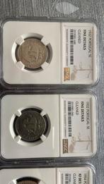 1932 - NGC Gecertificeerd 2 x 5 escudo zilver portugal, Ophalen of Verzenden, Buitenland, Munten