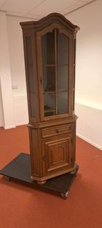 Massief eiken hoekvitrinekast – klassieke Hoekkast, Antiek en Kunst, Antiek | Meubels | Kasten, Ophalen of Verzenden