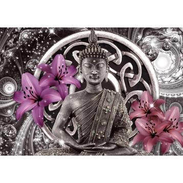 120 Buddha Paars Grijs Vlies Fotobehang 350x250cm in 3 maten beschikbaar voor biedingen