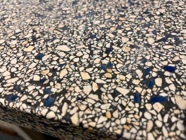 Terrazzo natuursteen keukenblad en vintage gootsteen, Huis en Inrichting, Keuken | Keukenelementen, Gebruikt, 200 cm of meer, 200 cm of meer