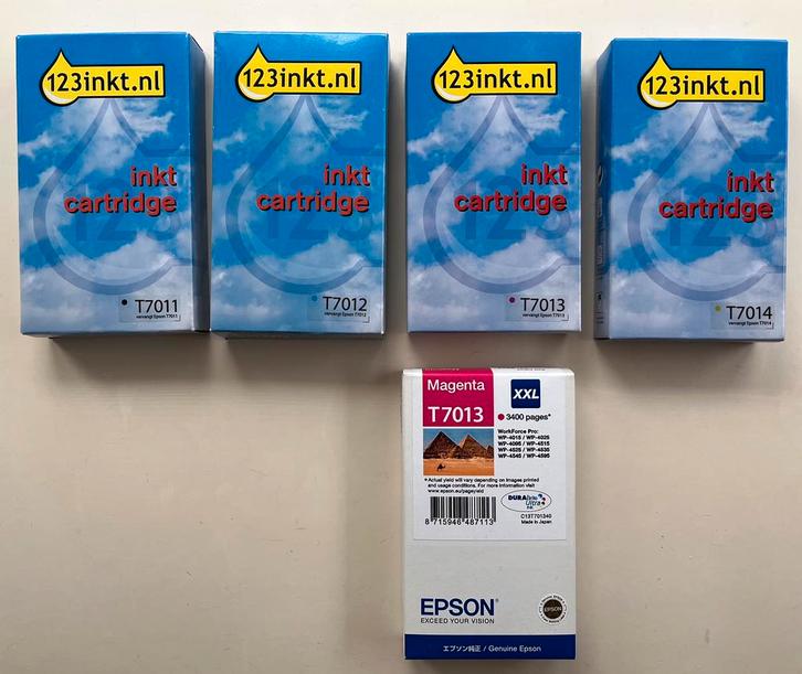 Inkt cartridges T7011-14 voor Epson printer, Computers en Software, Printers, Nieuw, Printer, Inkjetprinter, Ophalen of Verzenden
