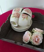 4 Prachtige kop en schotels ,Jet TerSteege, Rose is a rose, Huis en Inrichting, Keuken | Servies, Ophalen of Verzenden, Zo goed als nieuw