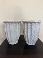 2 bloempotten, Tuin en Terras, Bloempotten, Ophalen, Gebruikt, Rond, Binnen
