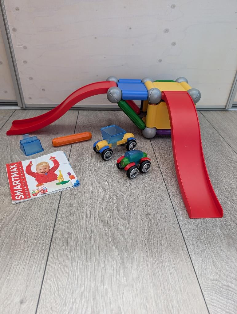 Smartmax Stunt Cars + 1 lange staaf & 1 bal extra erbij, Ophalen of Verzenden, Gebruikt, Overige merken
