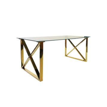 eettafel, messing en glas beschikbaar voor biedingen