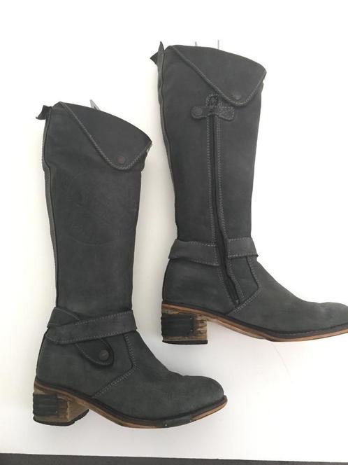 C626 Yellow Cab Maat 37 hoge laarzen schoenen donker-grijs, Kleding | Dames, Schoenen, Gedragen, Hoge laarzen, Grijs, Ophalen of Verzenden