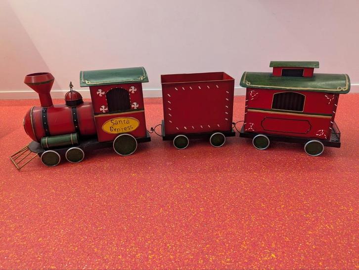 Metalen Kersttrein - Decoratie, Diversen, Kerst, Zo goed als nieuw, Ophalen