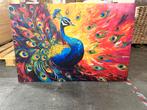 Canvas schilderij 120x80 cm pauw NIEUW, Ophalen, Nieuw, Schilderij, 100 tot 125 cm