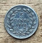 5 cent 1862 Willem III, Ophalen, Koning Willem III, Zilver, Losse munt