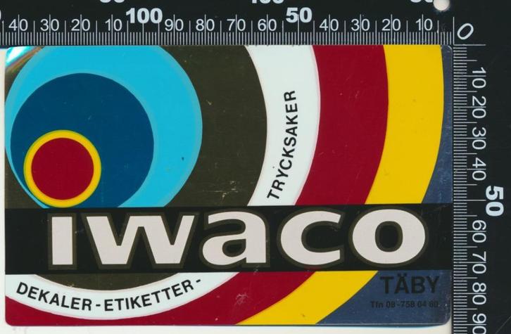 Sticker: Iwaco, Verzamelen, Stickers, Zo goed als nieuw, Bedrijf of Vereniging, Ophalen of Verzenden