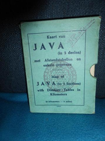 T.k. Oude Kaartenbox met Landkaarten van Java. beschikbaar voor biedingen