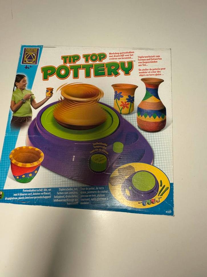 Tip Top Pottery Klei Draaischijf, Kinderen en Baby's, Speelgoed | Educatief en Creatief, Zo goed als nieuw, Knutselen, Ophalen of Verzenden