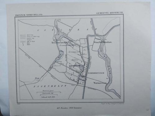 21 / Krommenie Knollendam Wormerveer litho 1869 J. Kuyper, Antiek en Kunst, Kunst | Litho's en Zeefdrukken, Ophalen of Verzenden