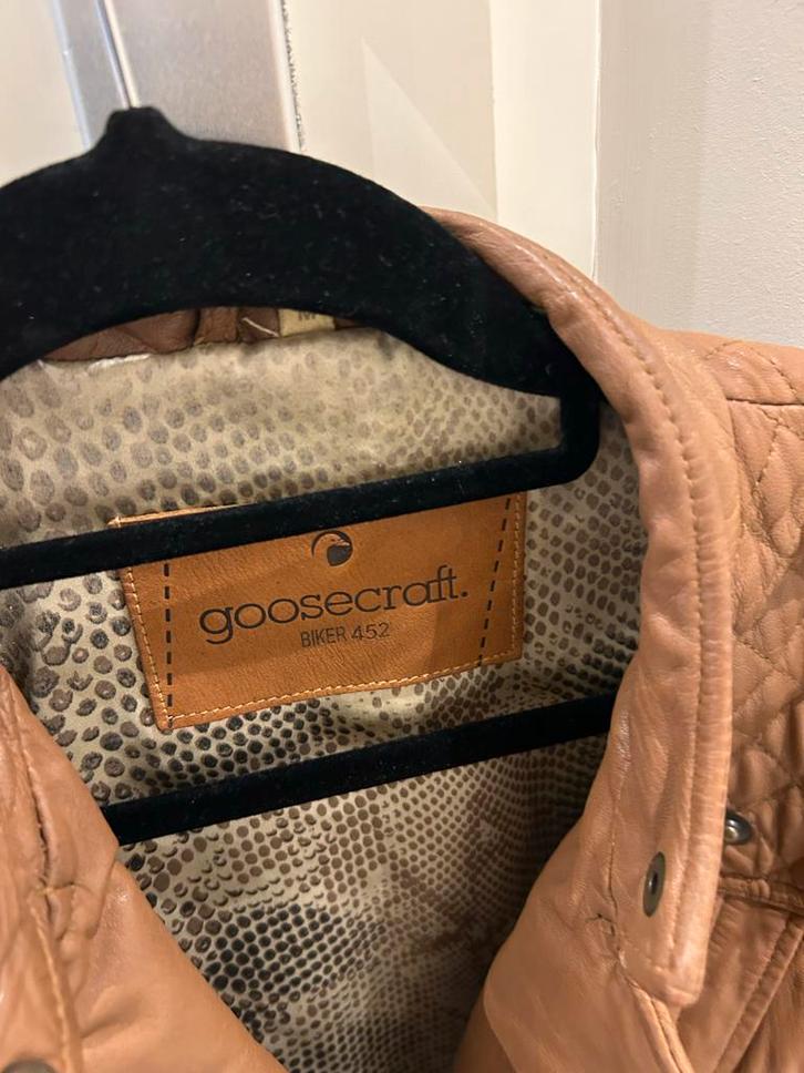 Goosecraft Dames Jas Biker 452, Kleding | Dames, Jassen | Zomer, Gedragen, Maat 38/40 (M), Bruin, Ophalen of Verzenden