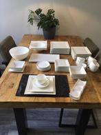 Compleet stijlvol crème wit servies z.g.a.n., Huis en Inrichting, Keuken | Servies, Ophalen, Zo goed als nieuw, Bord(en), Effen