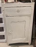 Brocante oud houten kastje - nachtkastje / Biedermeier, Ophalen