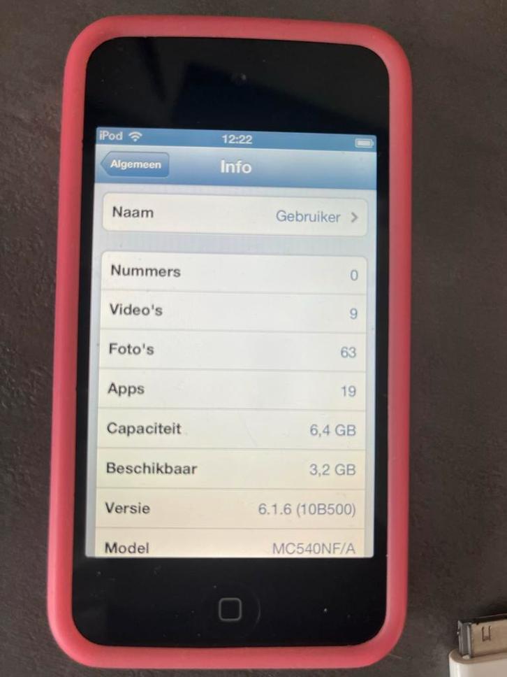 iPod Touch - 6.4GB - zwart chrome, Audio, Tv en Foto, Mp3-spelers | Apple iPod, Gebruikt, Touch, 2 tot 10 GB, Roze, Ophalen of Verzenden