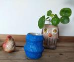 Vrolijk gekleurde blauwe pot of vaas, Overige materialen, Blauw, Nieuw, Ophalen of Verzenden