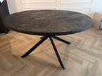 Ronde zwarte eettafel, Huis en Inrichting, Tafels | Eettafels, Ophalen, Rond, Zo goed als nieuw, Vijf personen of meer