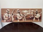 Cubaans schilderij jazz muzikanten, 89x30cm, Ophalen