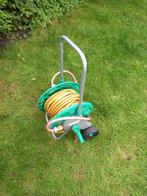 Tuinslanghaspel met slang, Tuin en Terras, Tuinslangen, Ophalen of Verzenden, Gebruikt, Tuinslanghaspel
