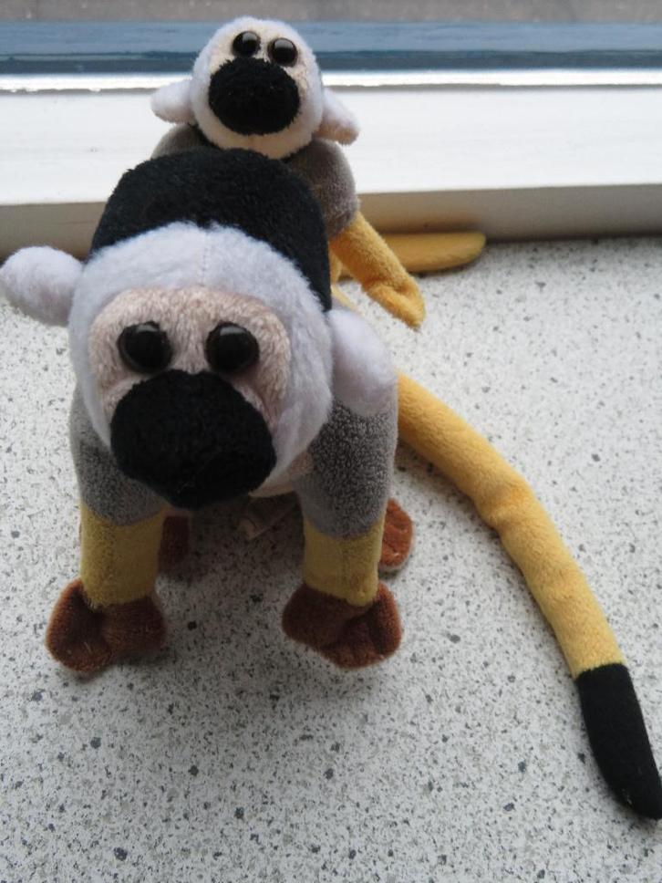 Doodshoofdaapje met jong merk Geharo Drempt, Kinderen en Baby's, Speelgoed | Knuffels en Pluche, Gebruikt, Overige typen, Ophalen of Verzenden