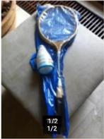 Kinder badminton spel + shuttles, Sport en Fitness, Badminton, Ophalen, Zo goed als nieuw, Racket(s)