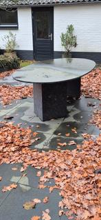 Hardstenen ovale tuintafel 120*240, Tuin en Terras, Tuintafels, Ophalen, Zo goed als nieuw, Rechthoekig, Overige materialen
