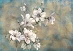 Witte Magnolia fotobehang, Bloem, ook op maat, Muurdeco4kids, Verzenden, Minder dan 10 m², Bloemen behang, Magnolia, wit