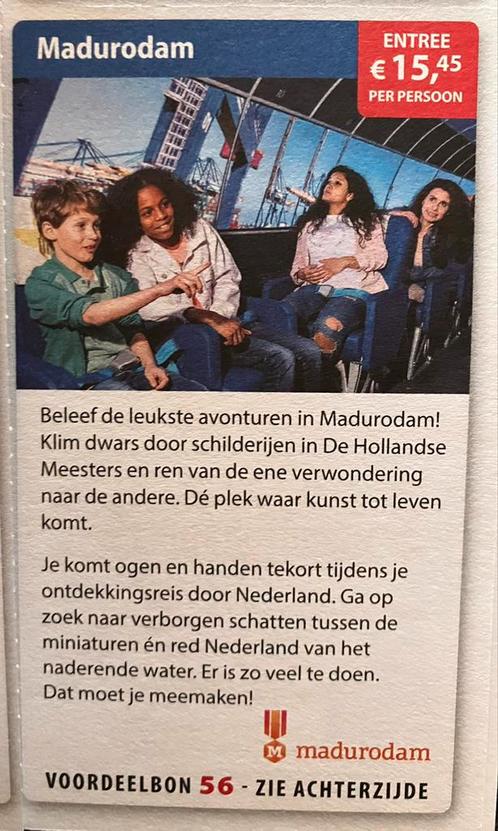 Kortingsbon Madurodam voor max 5 personen, Tickets en Kaartjes, Kortingen en Cadeaubonnen, Overige typen, Kortingsbon