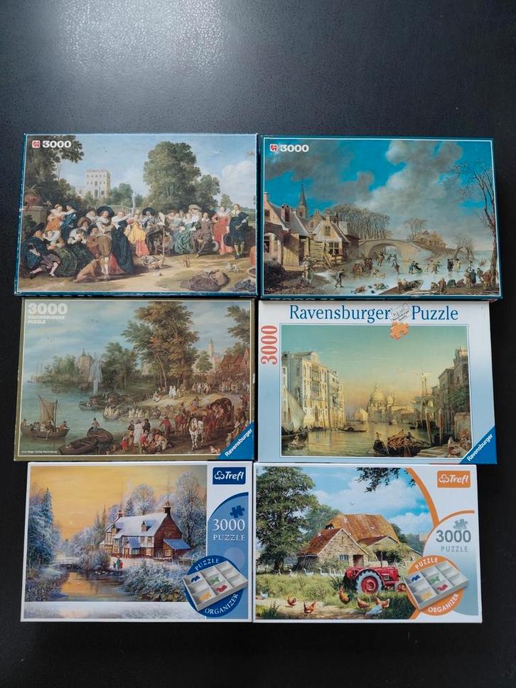 Puzzels 3000 stukjes €5, Jumbo, Ravensburger, Trefl, Hobby en Vrije tijd, Denksport en Puzzels, Gebruikt, Meer dan 1500 stukjes