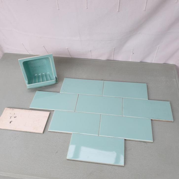 Sphinx wandtegels en inbouwzeepbakje - jaren 60 -ongebruikt, Doe-het-zelf en Verbouw, Tegels, Wandtegels, Keramiek, Minder dan 20 cm