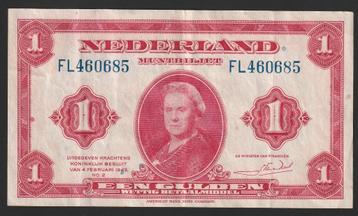 1 gld 1943 FL 460685 (wilhelmina) mooi exemplaar beschikbaar voor biedingen
