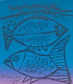 Corneille zeefdruk " Vissen, Ophalen of Verzenden